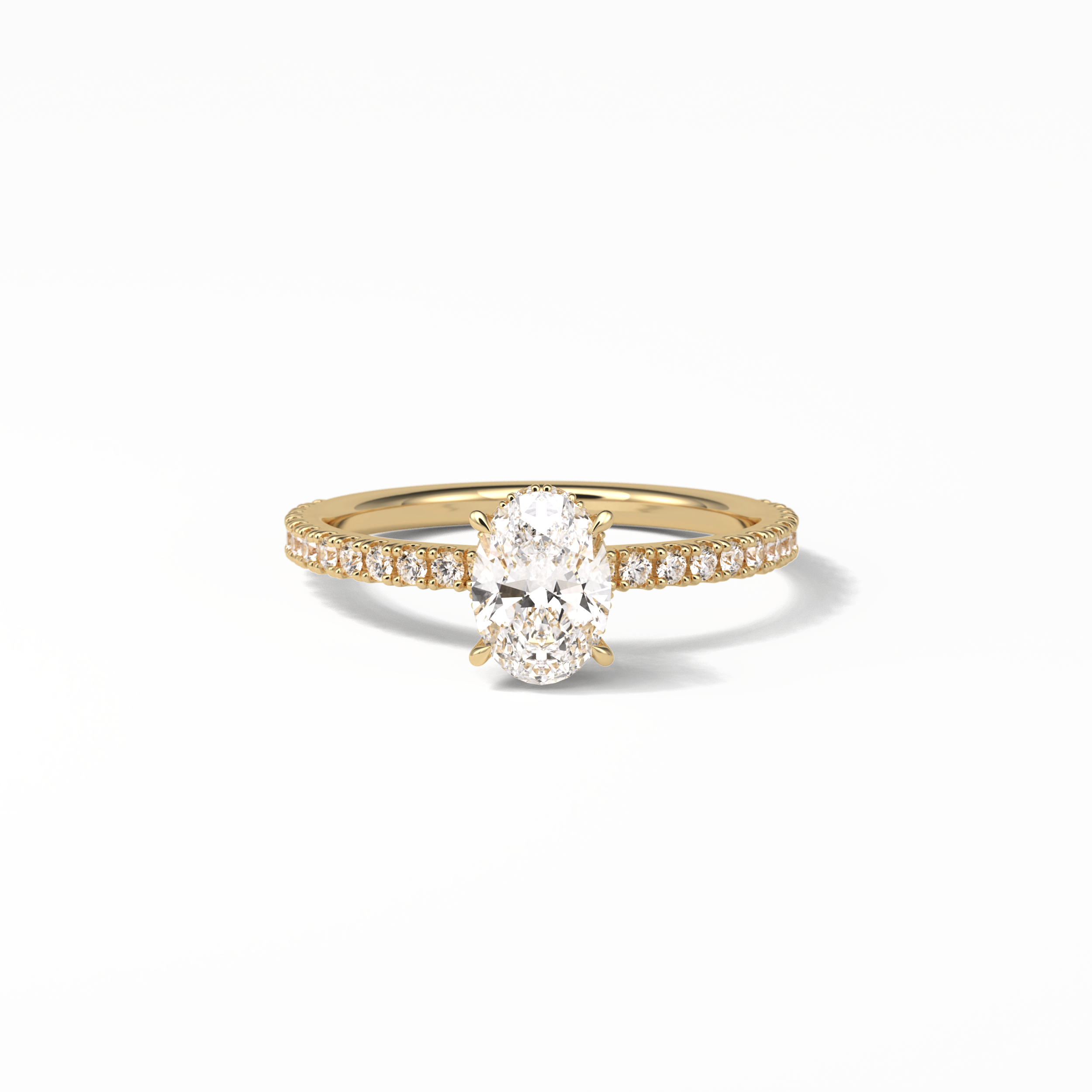 Oval Pave & Hidden Halo Lab Grown Diamond Engagement Ring