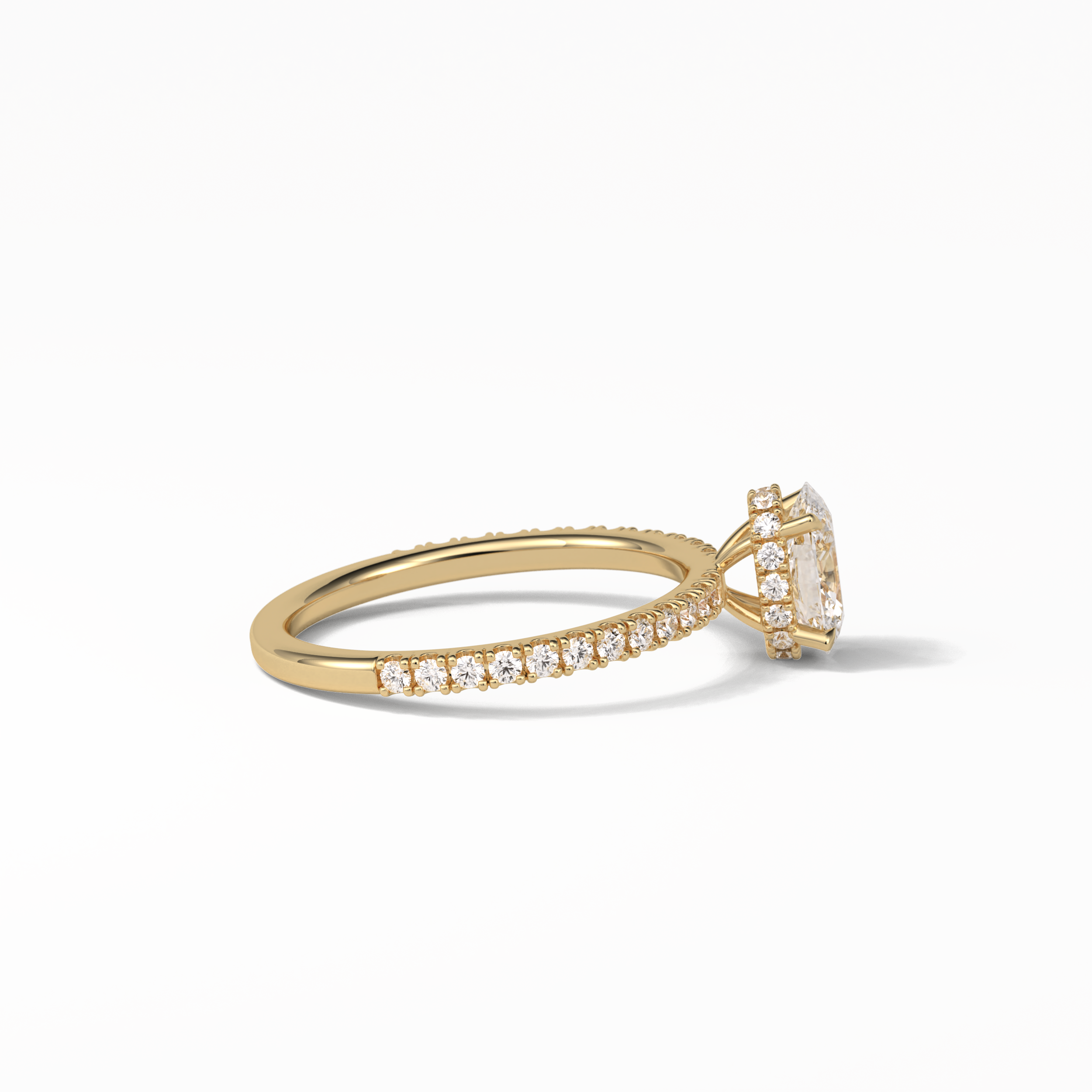 Oval Pave & Hidden Halo Lab Grown Diamond Engagement Ring