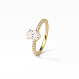 Oval Pave & Hidden Halo Lab Grown Diamond Engagement Ring