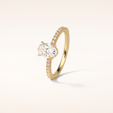 1.33 CT Oval Shaped Pave Moissanite Engagement Ring