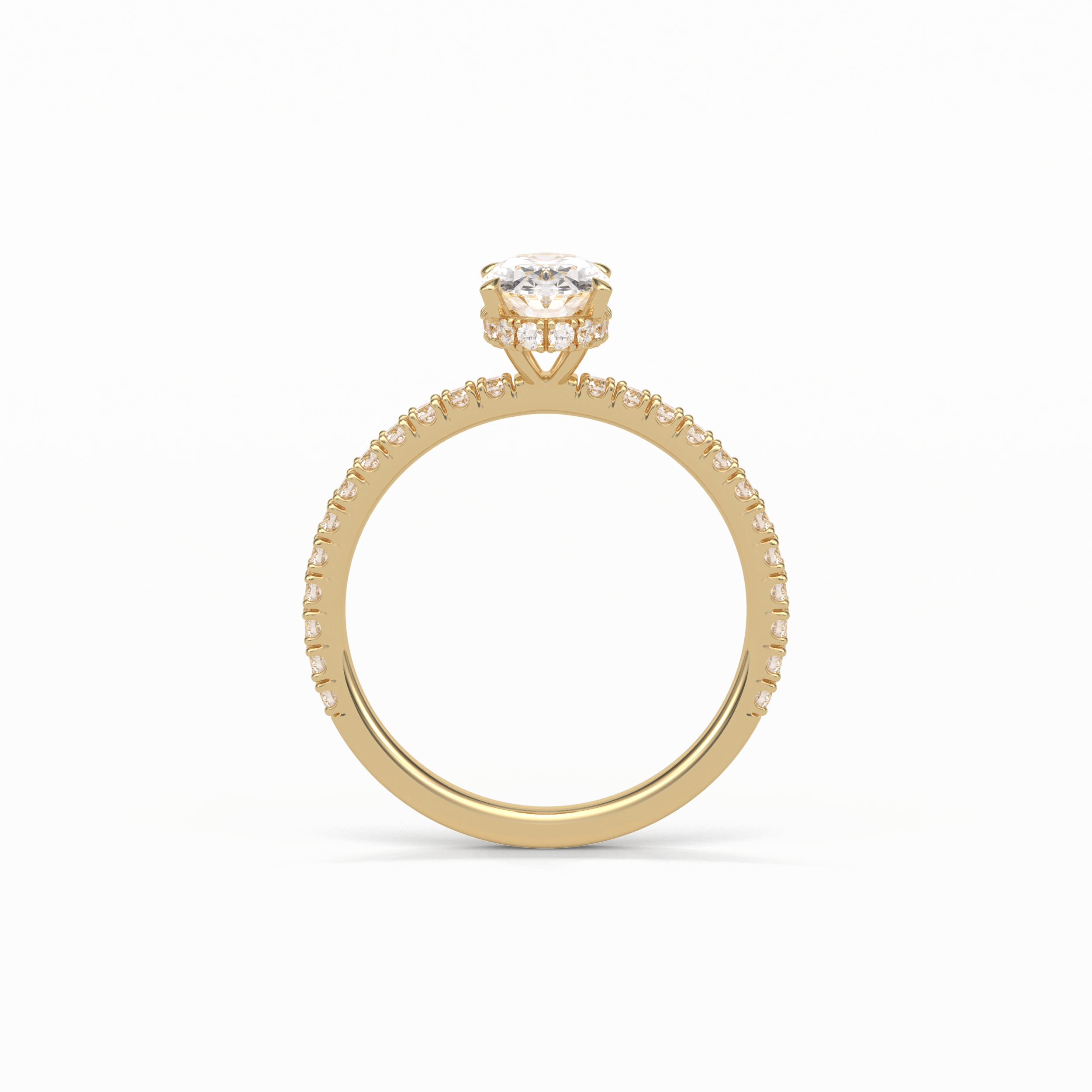 Oval Pave & Hidden Halo Lab Grown Diamond Engagement Ring