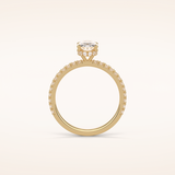 1.33 CT Oval Shaped Pave Moissanite Engagement Ring