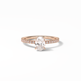 Oval Pave & Hidden Halo Lab Grown Diamond Engagement Ring