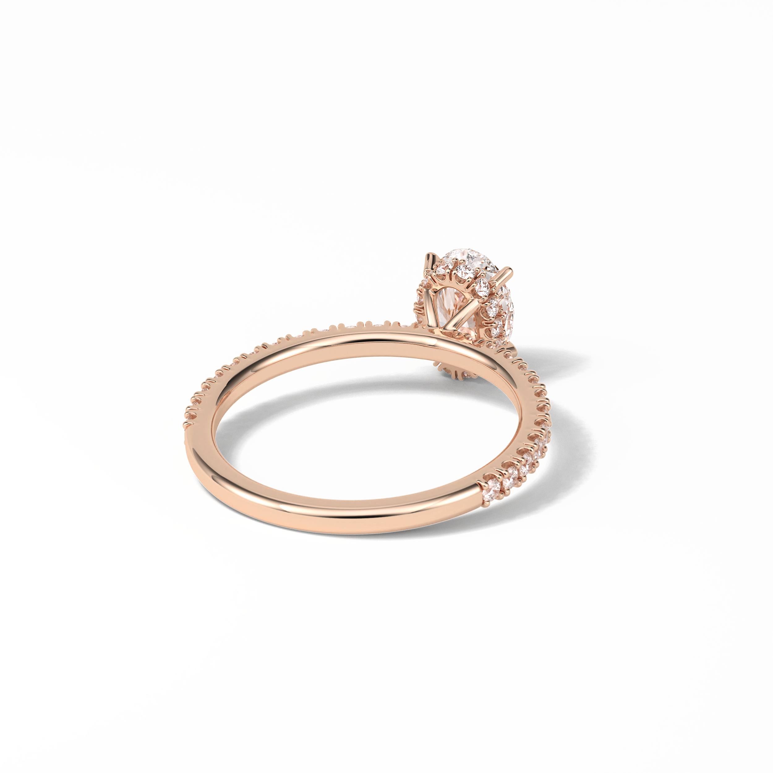 Oval Pave & Hidden Halo Lab Grown Diamond Engagement Ring