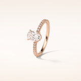 1.33 CT Oval Shaped Pave Moissanite Engagement Ring