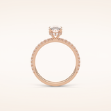 1.33 CT Oval Shaped Pave Moissanite Engagement Ring