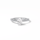 Oval Pave & Hidden Halo Lab Grown Diamond Engagement Ring