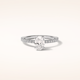 1.33 CT Oval Shaped Pave Moissanite Engagement Ring