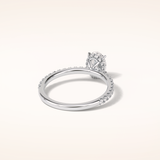 1.33 CT Oval Shaped Pave Moissanite Engagement Ring