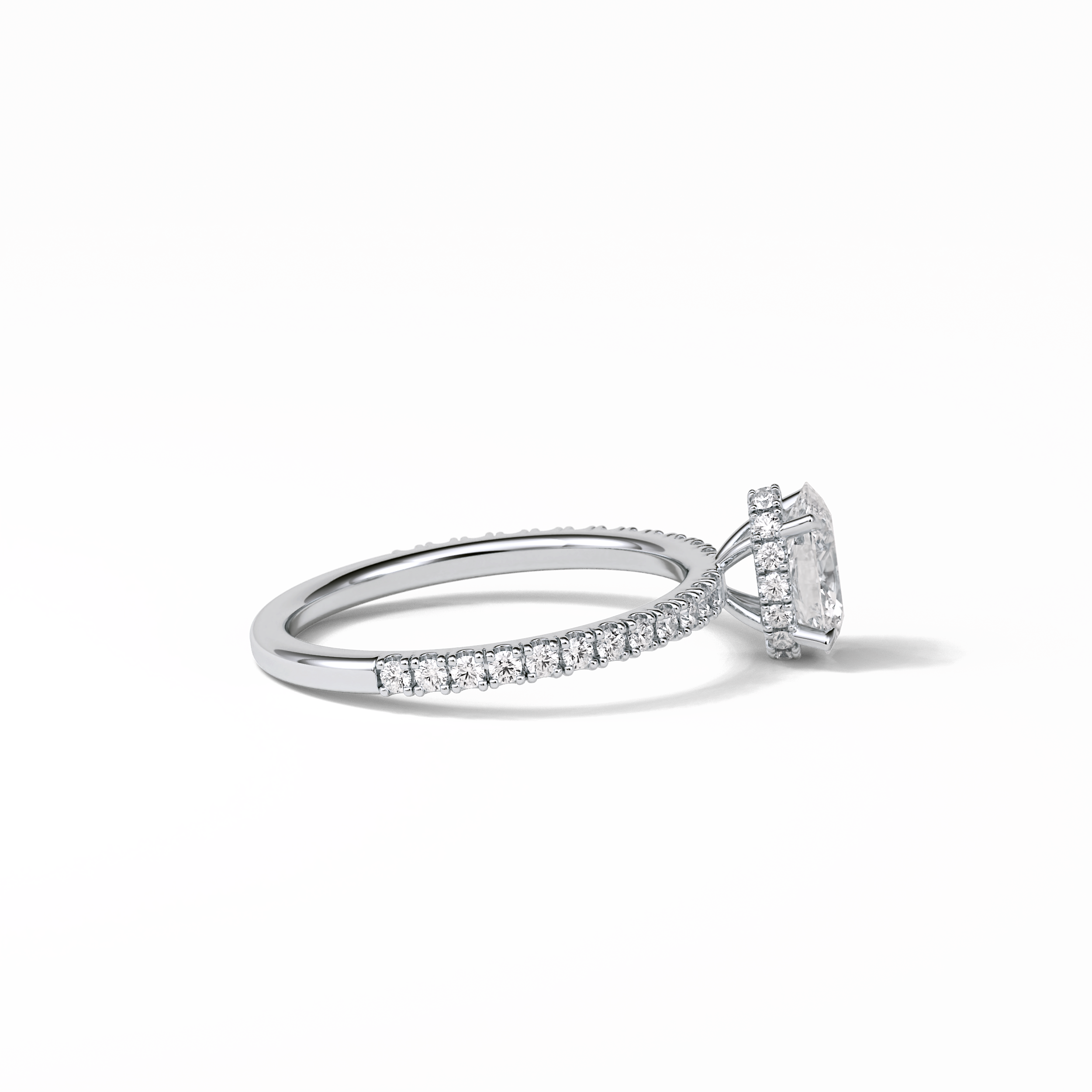 Oval Pave & Hidden Halo Lab Grown Diamond Engagement Ring