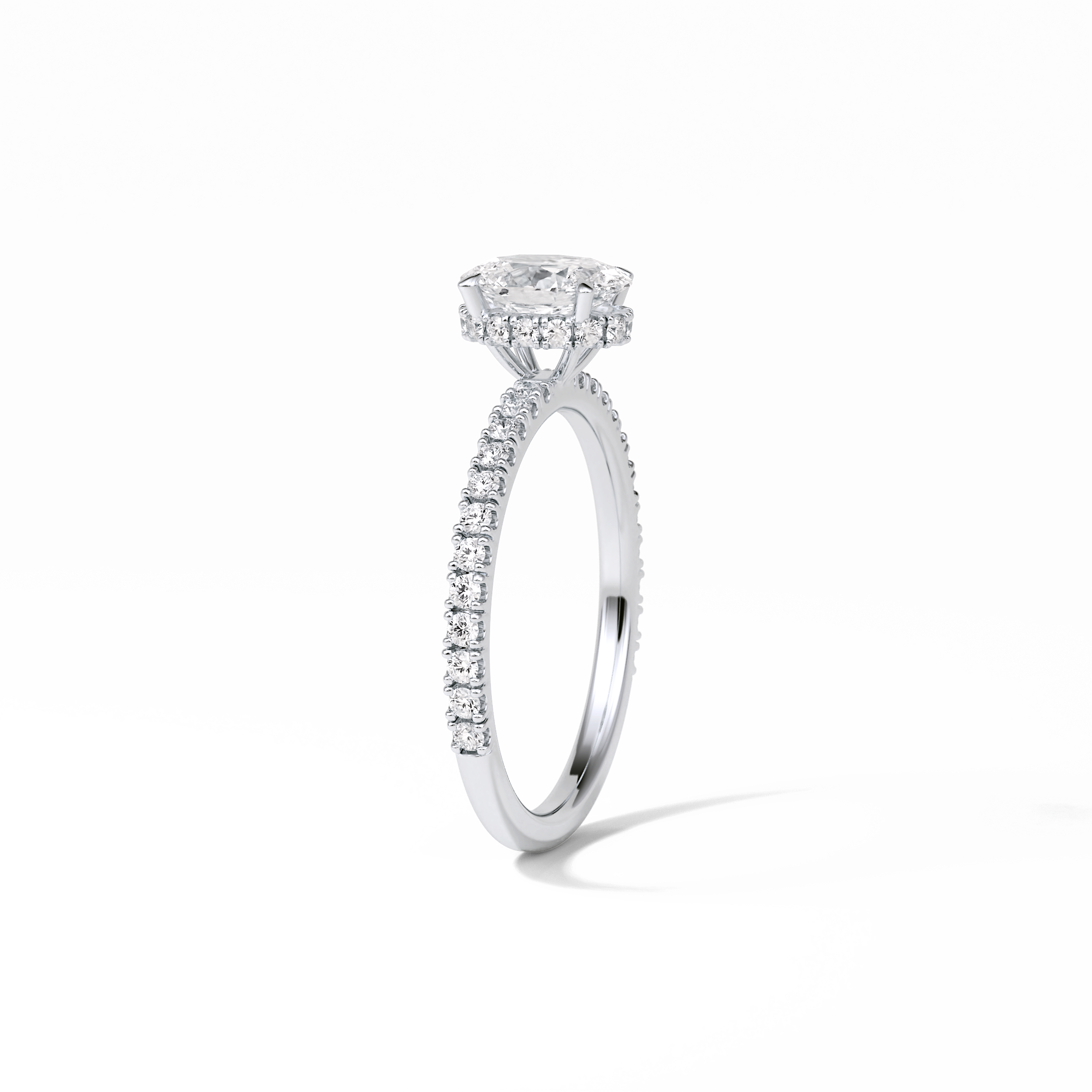 Oval Pave & Hidden Halo Lab Grown Diamond Engagement Ring