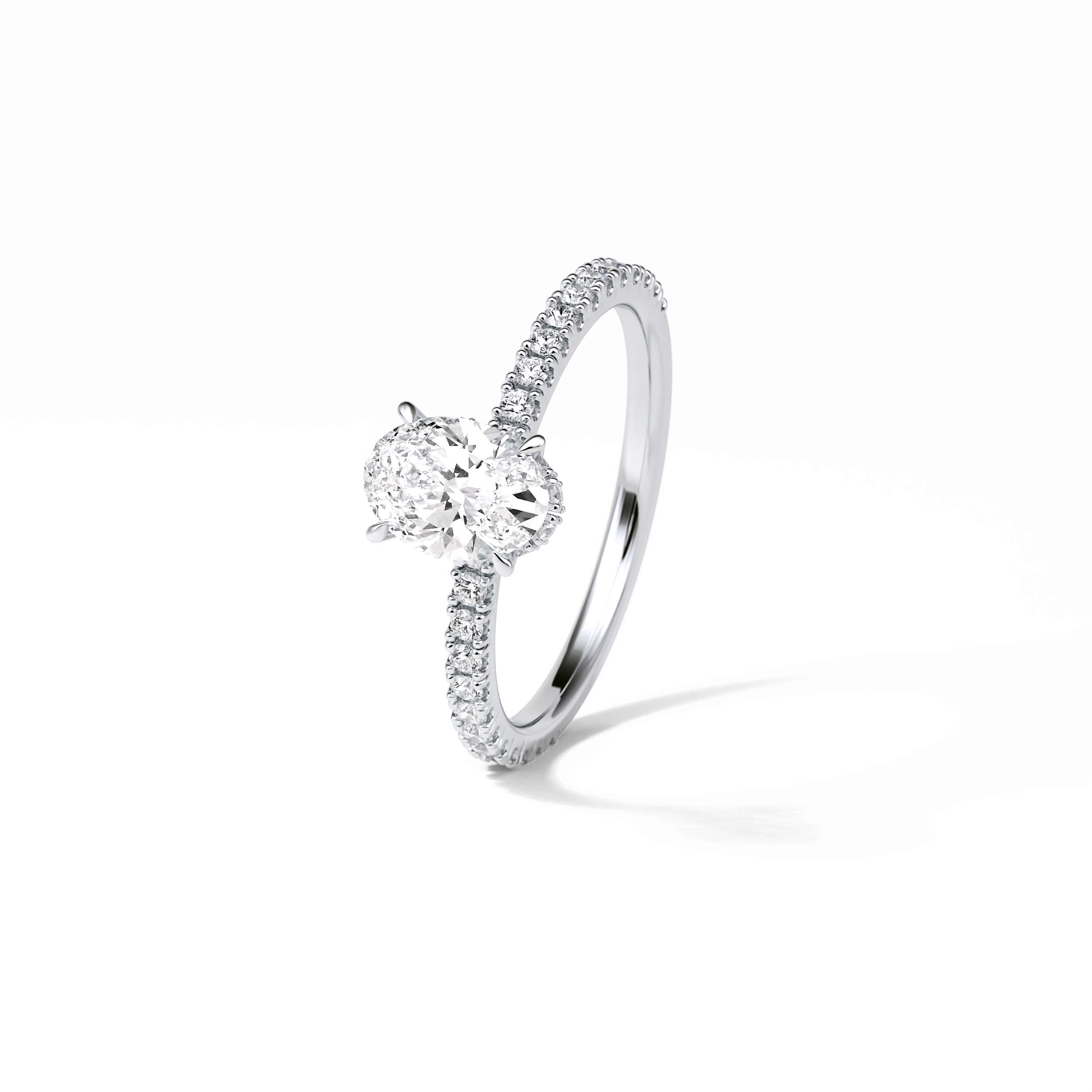 Oval Pave & Hidden Halo Lab Grown Diamond Engagement Ring
