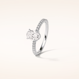 1.33 CT Oval Shaped Pave Moissanite Engagement Ring