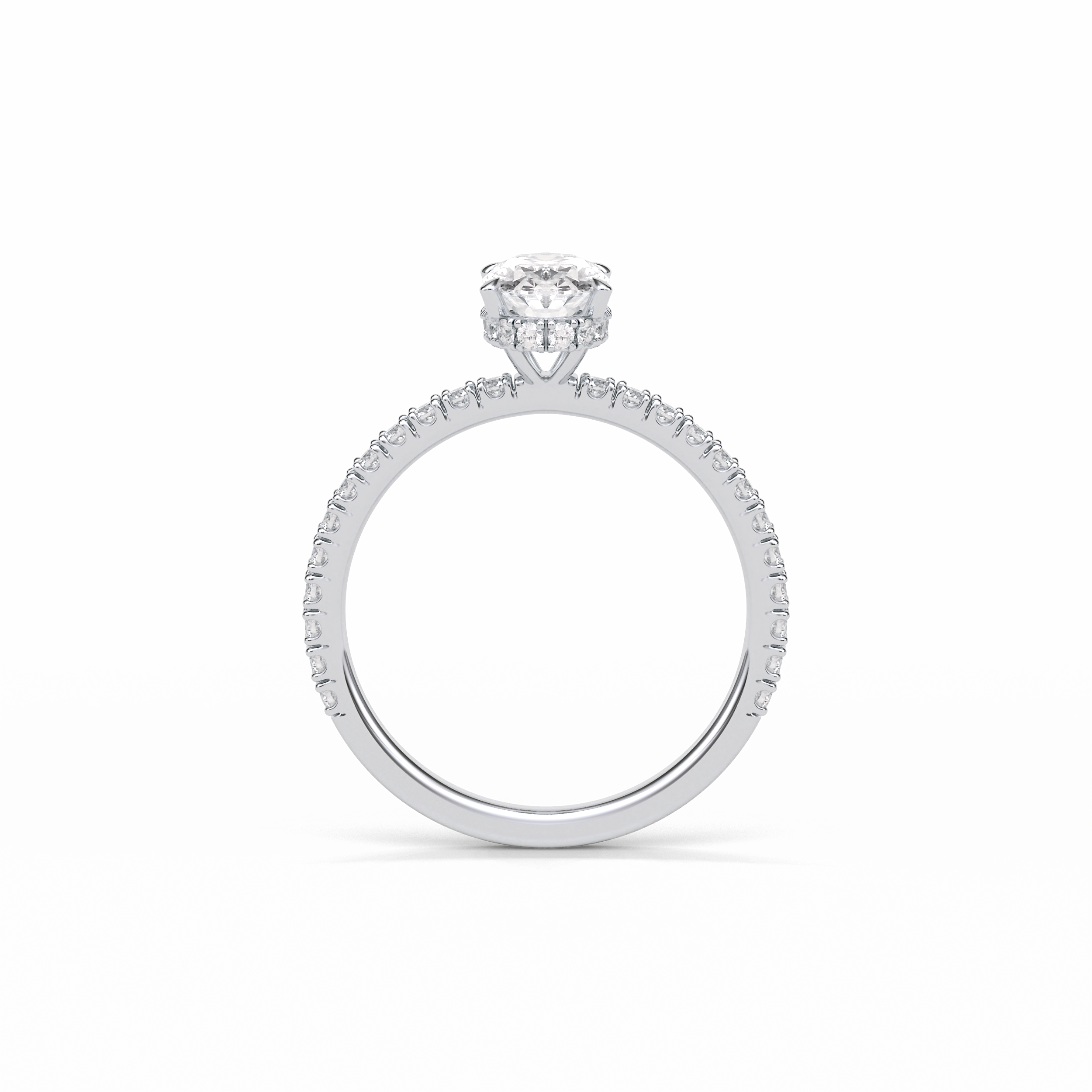 Oval Pave & Hidden Halo Lab Grown Diamond Engagement Ring