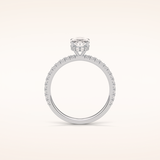 1.33 CT Oval Shaped Pave Moissanite Engagement Ring