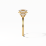Oval Three Stones Lab Grown Diamond Engagement Ring