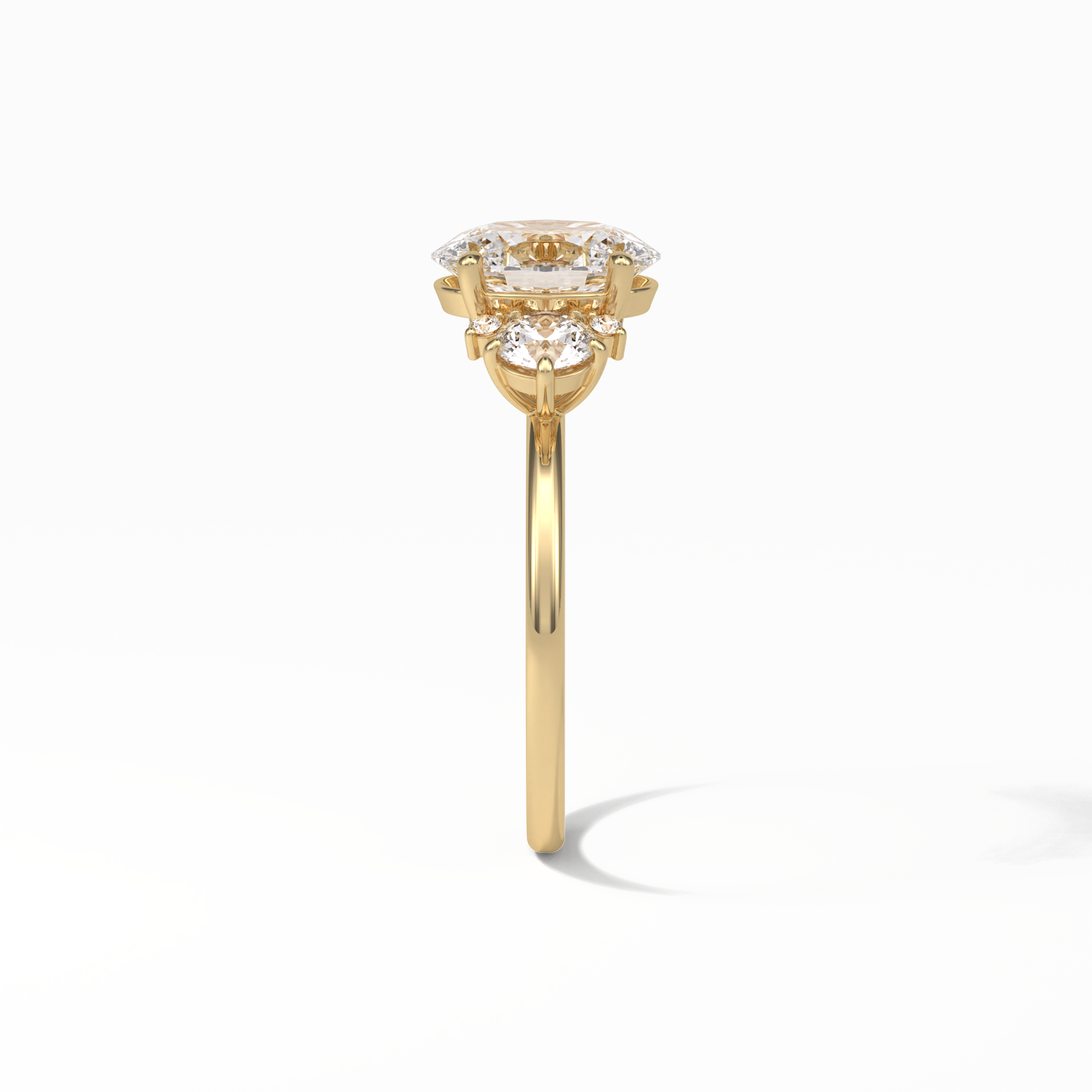 Oval Three Stones Lab Grown Diamond Engagement Ring