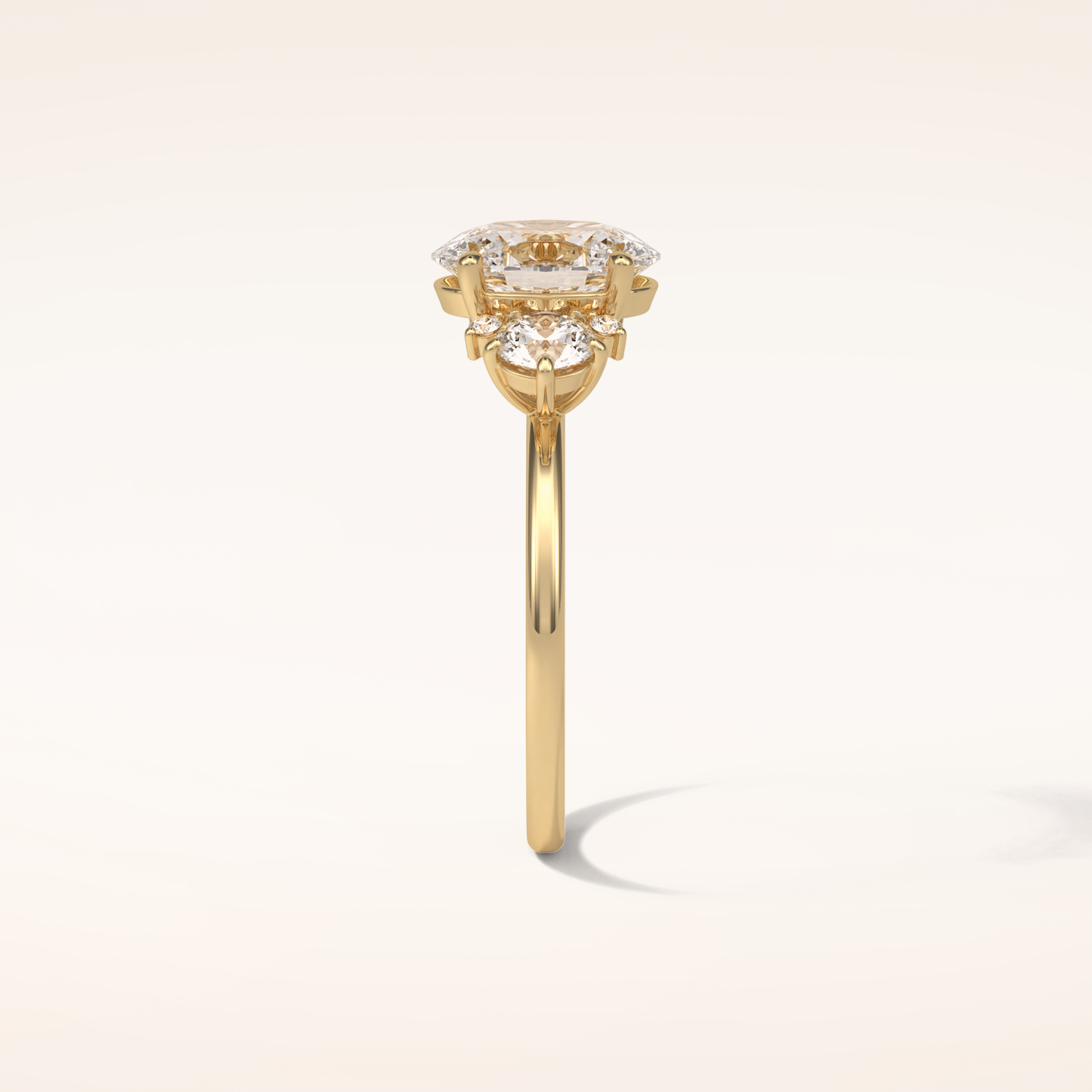 1.91 CT Oval Shaped Cluster Moissanite Engagement Ring