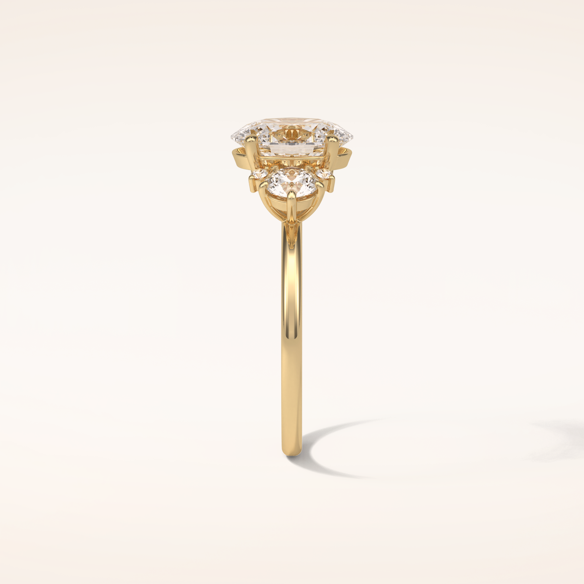 1.91 CT Oval Shaped Cluster Moissanite Engagement Ring