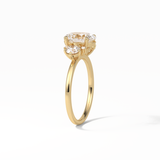 Oval Three Stones Lab Grown Diamond Engagement Ring