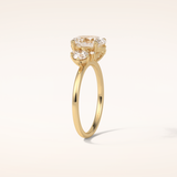 1.91 CT Oval Shaped Cluster Moissanite Engagement Ring