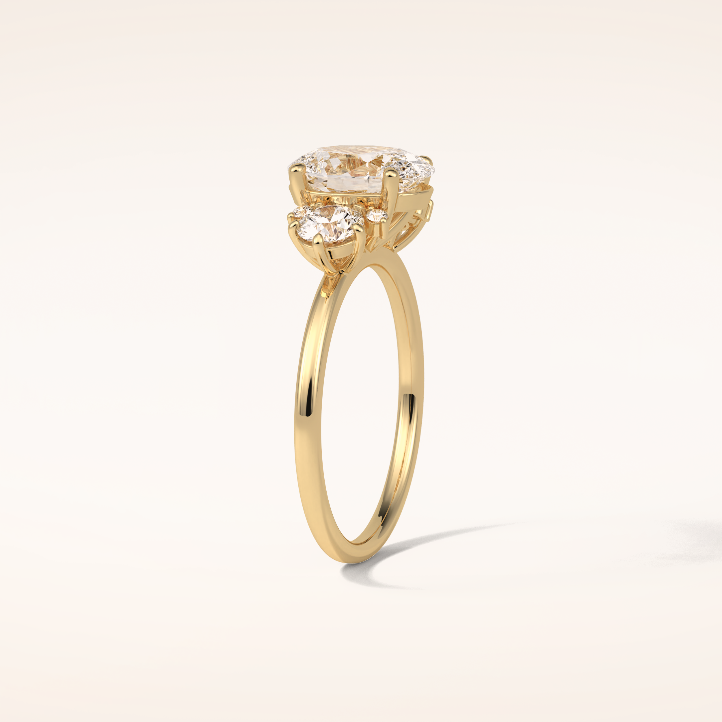 1.91 CT Oval Shaped Cluster Moissanite Engagement Ring