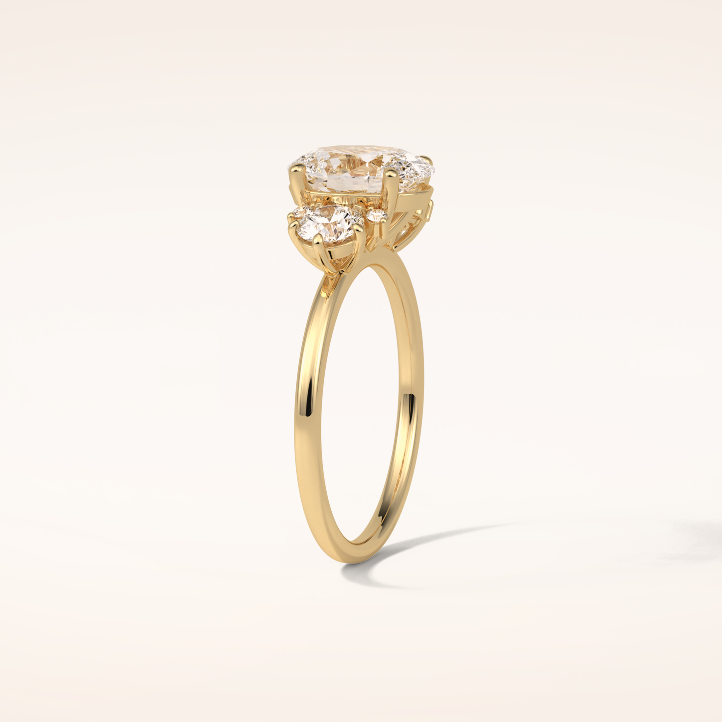 1.91 CT Oval Shaped Cluster Moissanite Engagement Ring