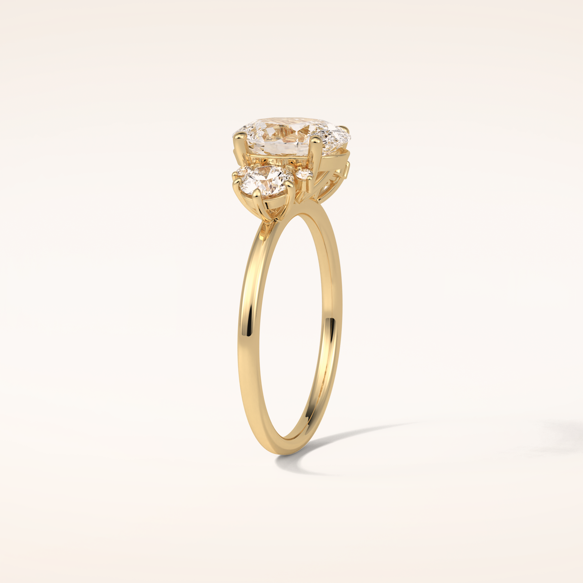 1.91 CT Oval Shaped Cluster Moissanite Engagement Ring