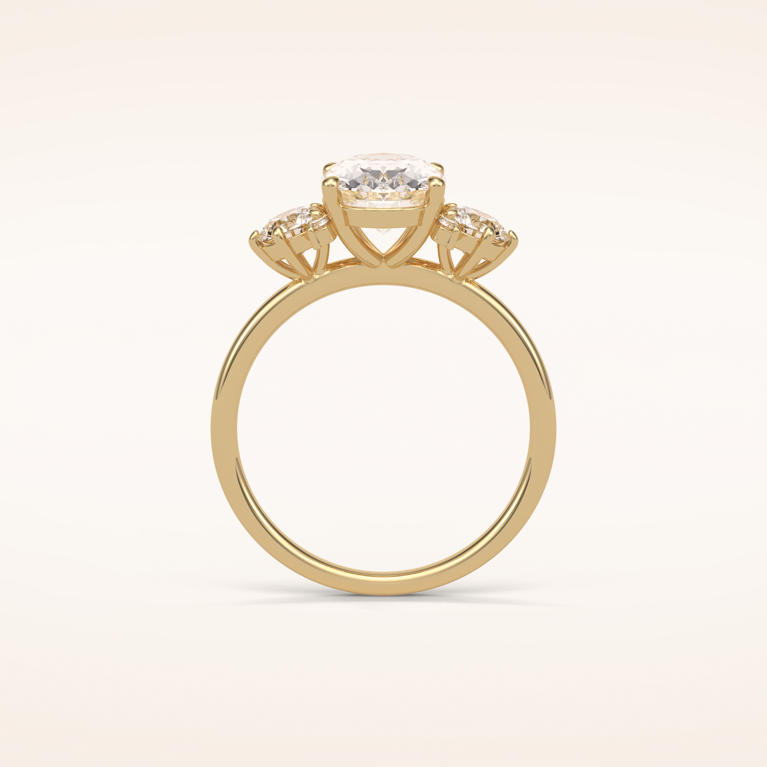 1.91 CT Oval Shaped Cluster Moissanite Engagement Ring