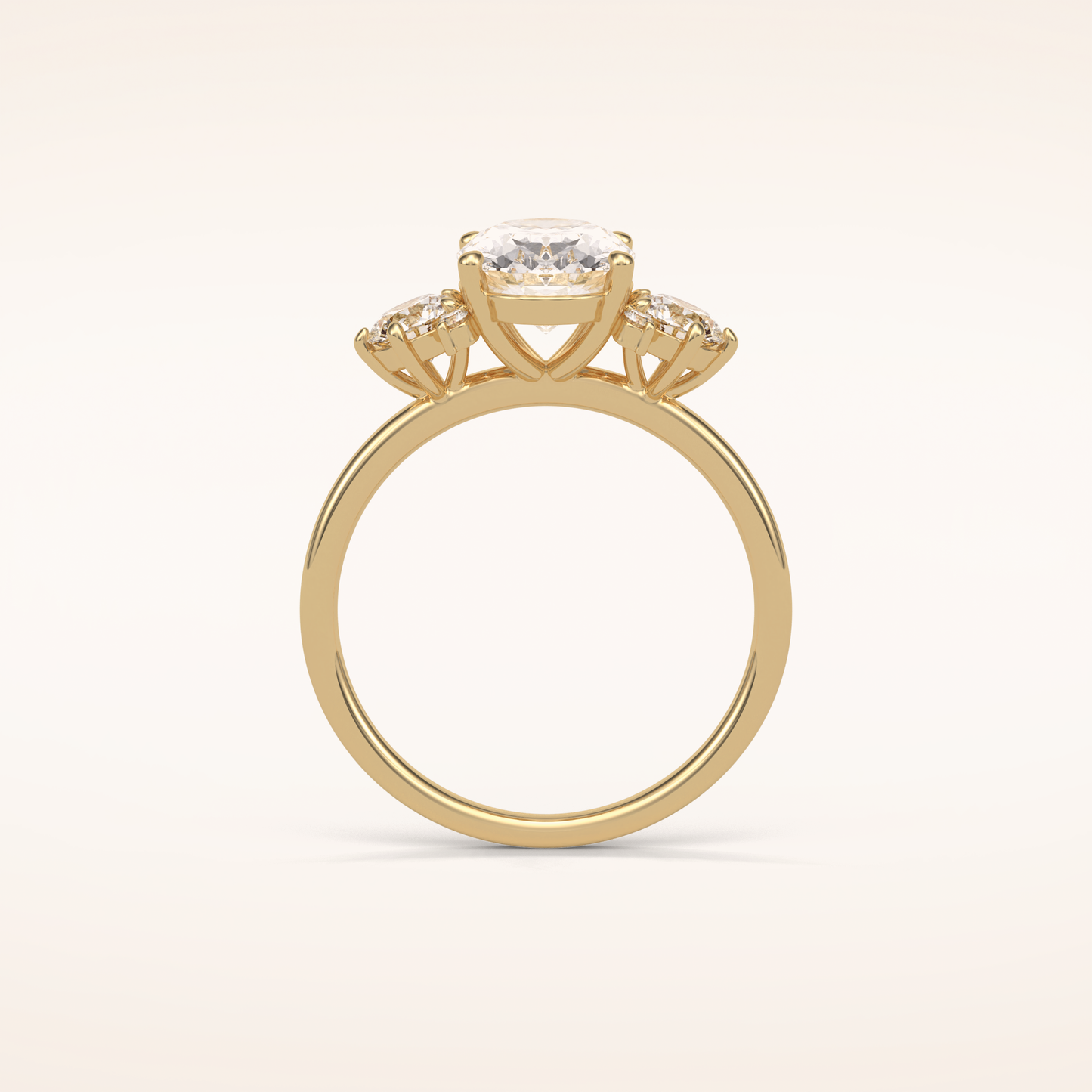 1.91 CT Oval Shaped Cluster Moissanite Engagement Ring