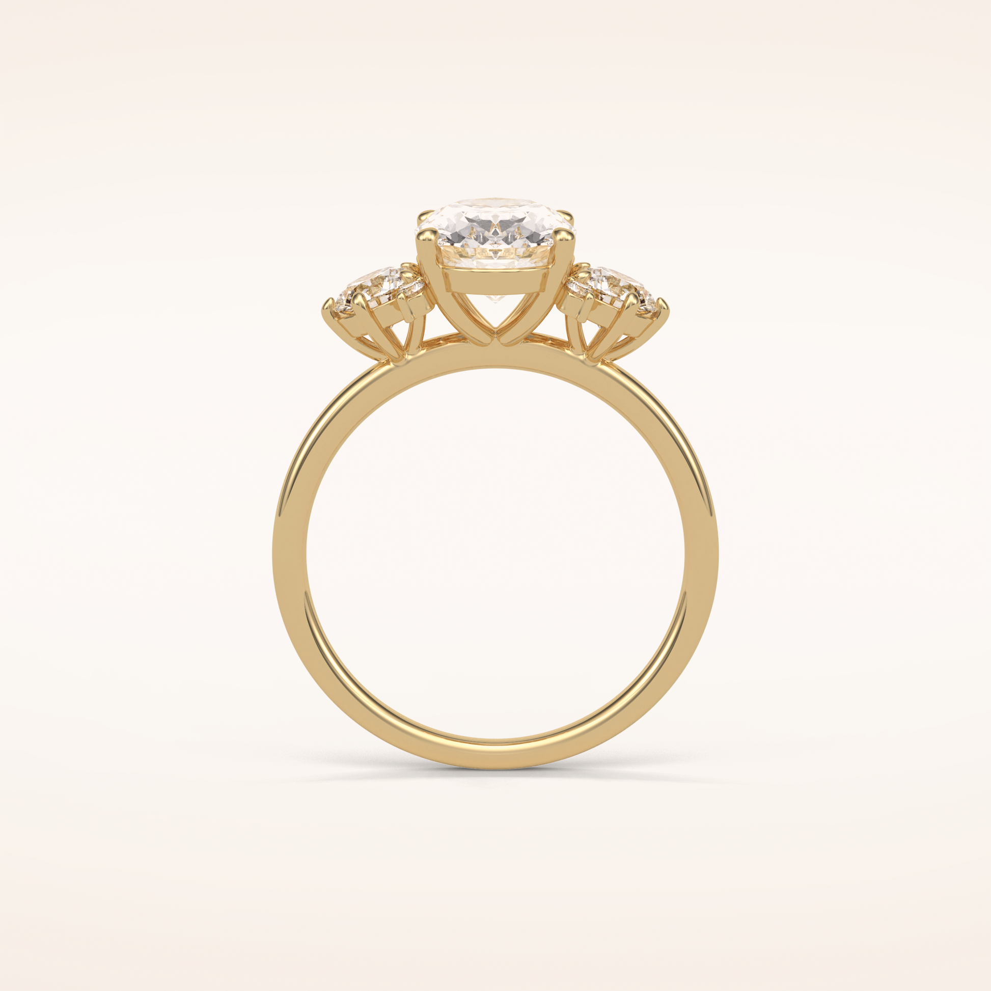 1.91 CT Oval Shaped Cluster Moissanite Engagement Ring