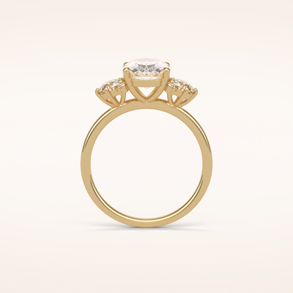 1.91 CT Oval Shaped Cluster Moissanite Engagement Ring