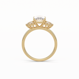 Oval Three Stones Lab Grown Diamond Engagement Ring