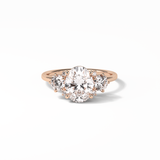 Oval Three Stones Lab Grown Diamond Engagement Ring