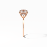 Oval Three Stones Lab Grown Diamond Engagement Ring