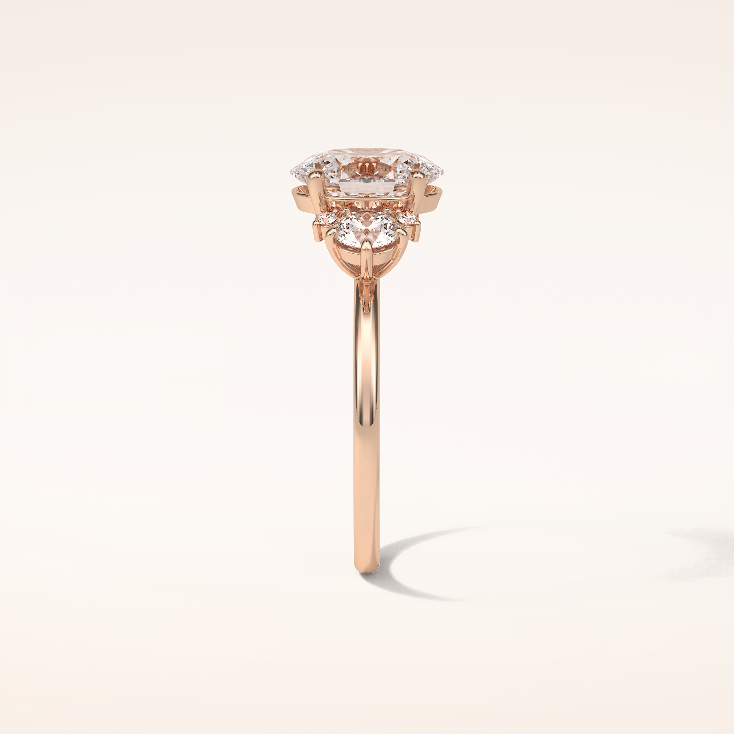 1.91 CT Oval Shaped Cluster Moissanite Engagement Ring