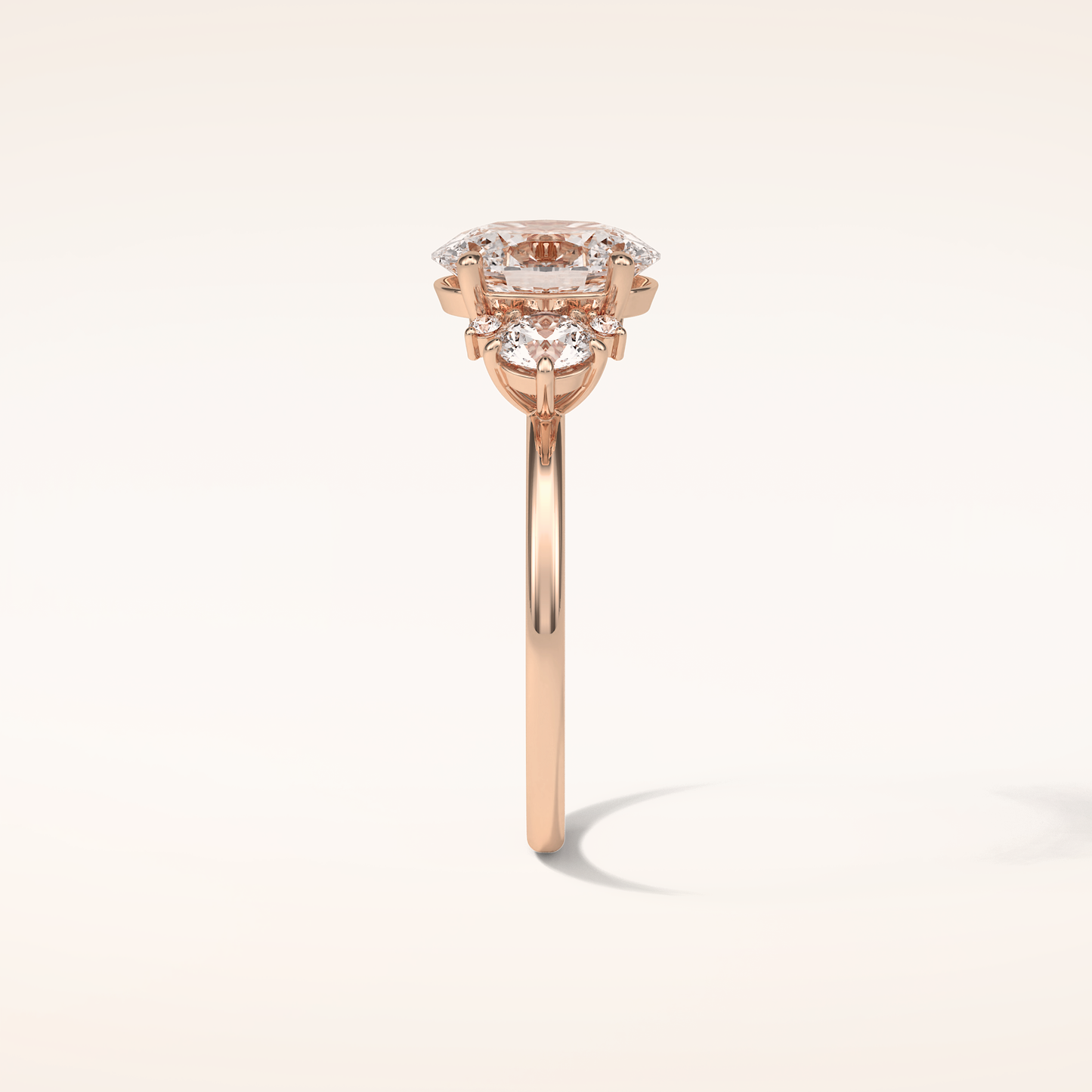 1.91 CT Oval Shaped Cluster Moissanite Engagement Ring