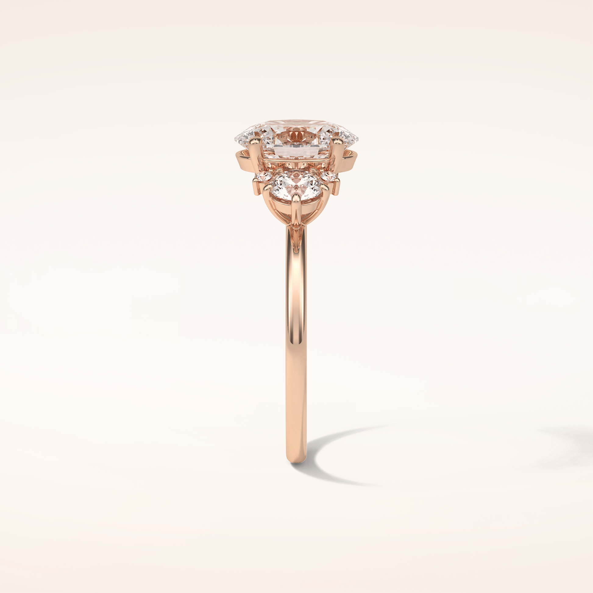 1.91 CT Oval Shaped Cluster Moissanite Engagement Ring