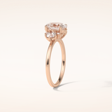 1.91 CT Oval Shaped Cluster Moissanite Engagement Ring