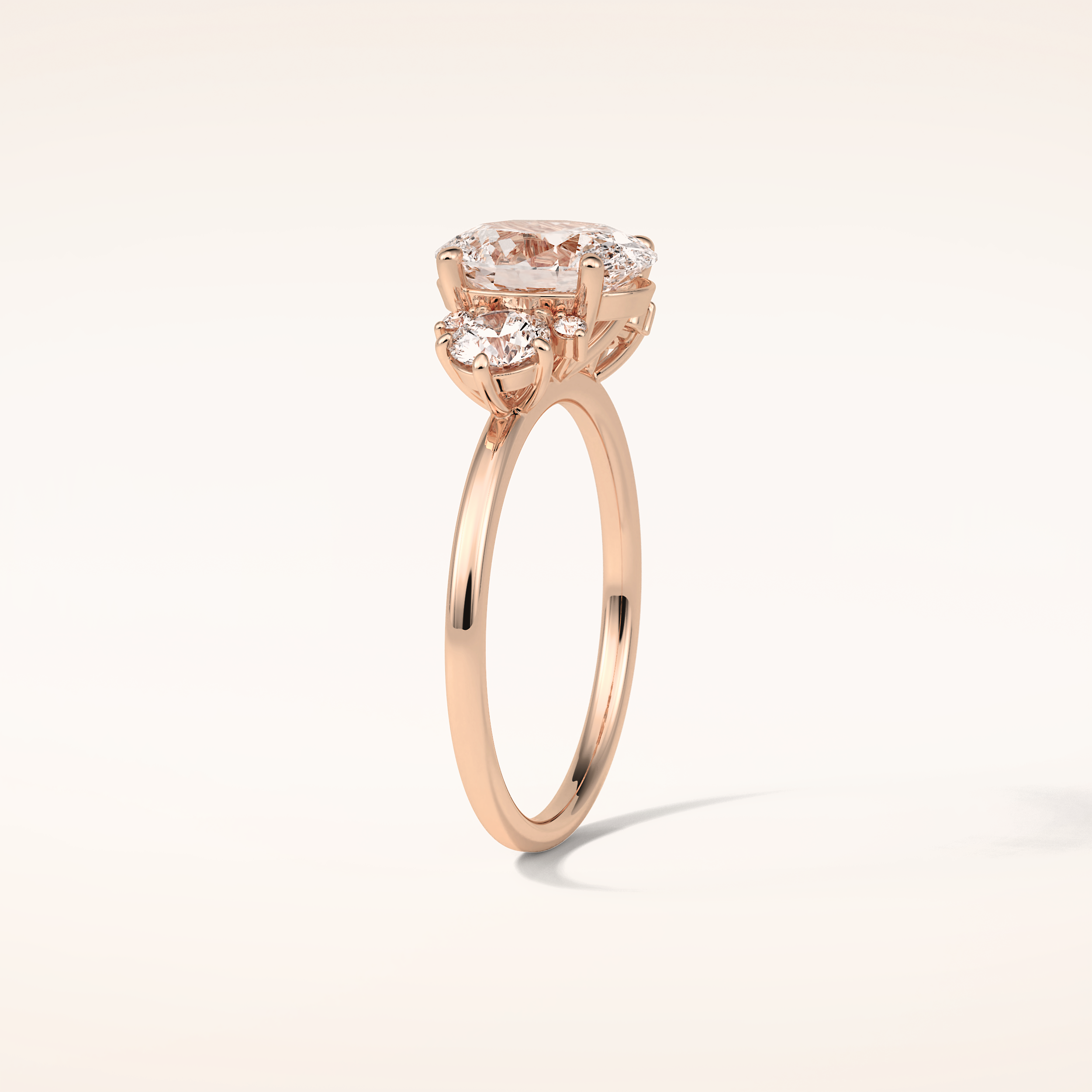 1.91 CT Oval Shaped Cluster Moissanite Engagement Ring