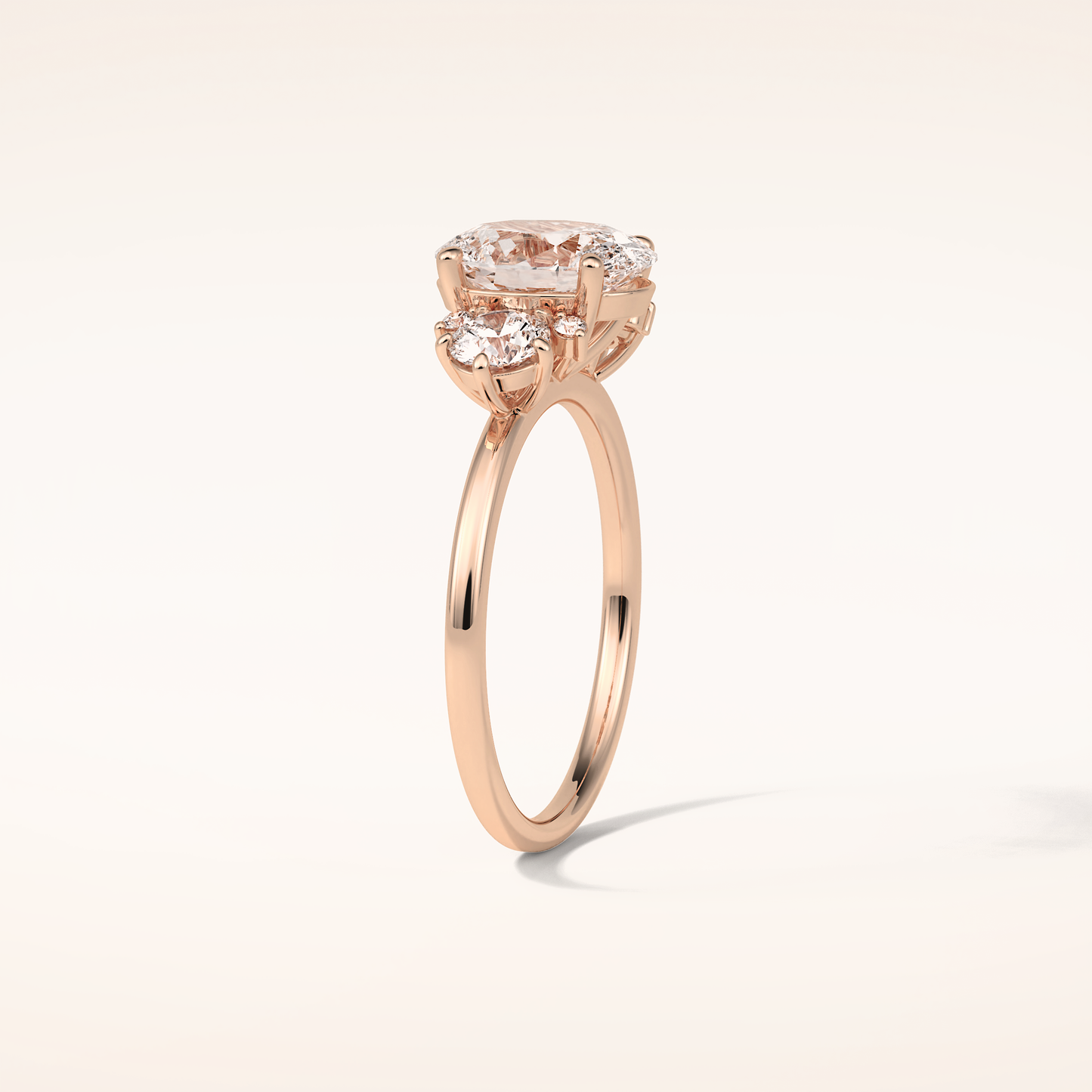 1.91 CT Oval Shaped Cluster Moissanite Engagement Ring