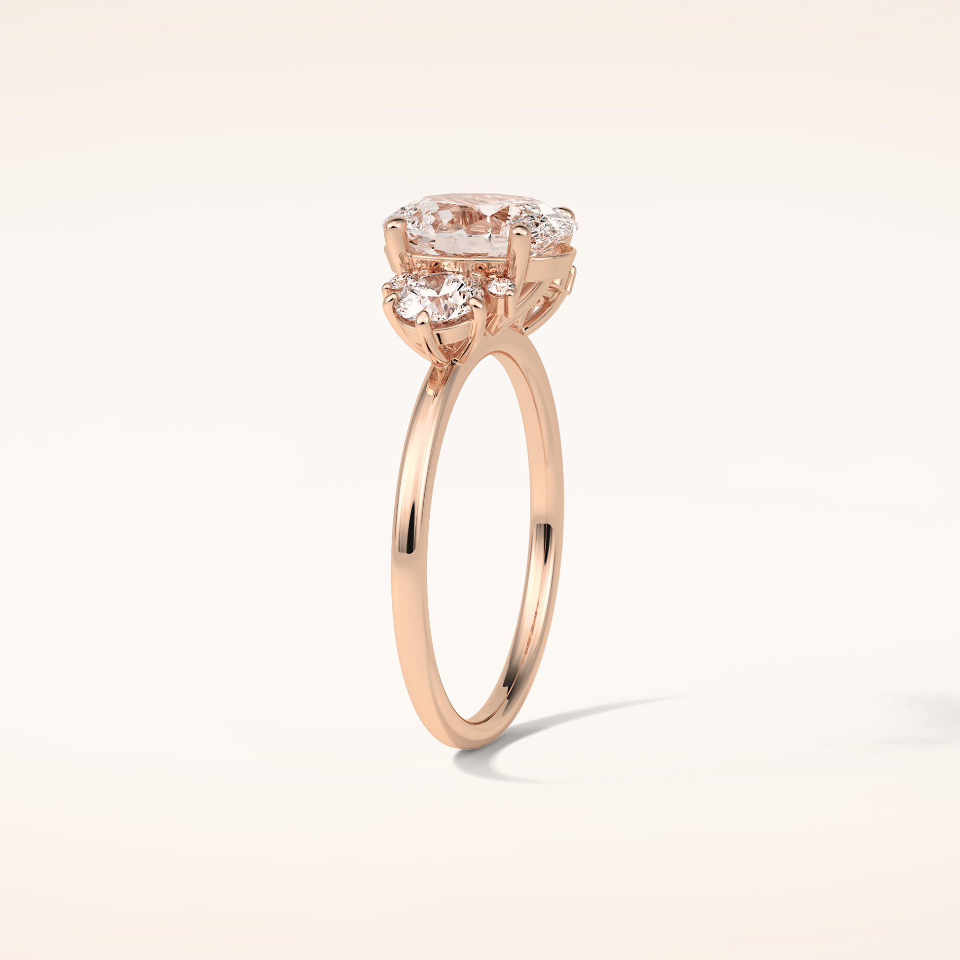 1.91 CT Oval Shaped Cluster Moissanite Engagement Ring