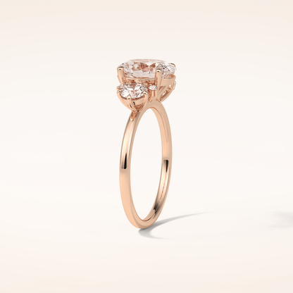 1.91 CT Oval Shaped Cluster Moissanite Engagement Ring