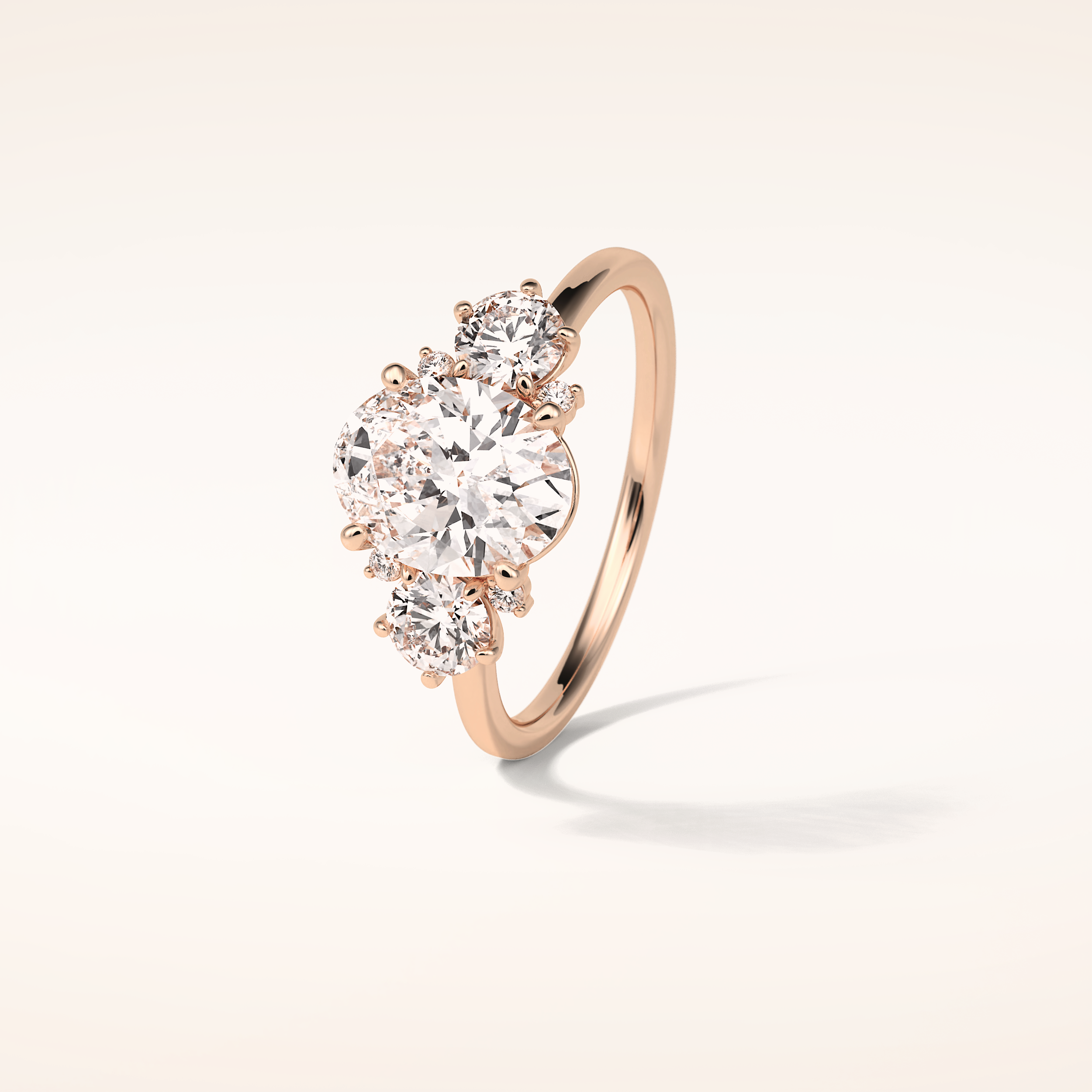 1.91 CT Oval Shaped Cluster Moissanite Engagement Ring