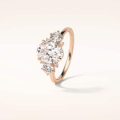 1.91 CT Oval Shaped Cluster Moissanite Engagement Ring