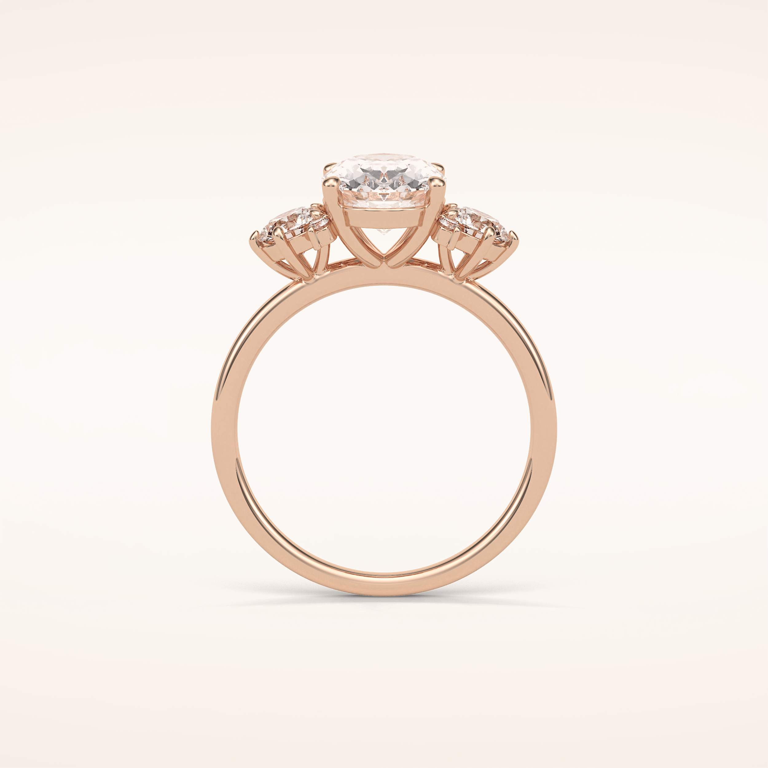 1.91 CT Oval Shaped Cluster Moissanite Engagement Ring