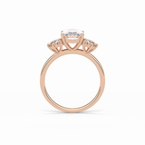 Oval Three Stones Lab Grown Diamond Engagement Ring