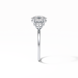 Oval Three Stones Lab Grown Diamond Engagement Ring