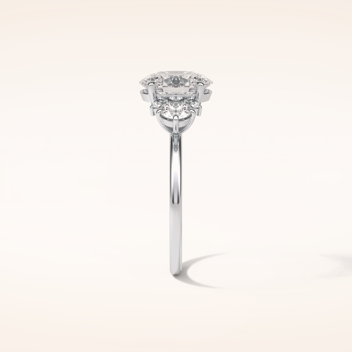 1.91 CT Oval Shaped Cluster Moissanite Engagement Ring