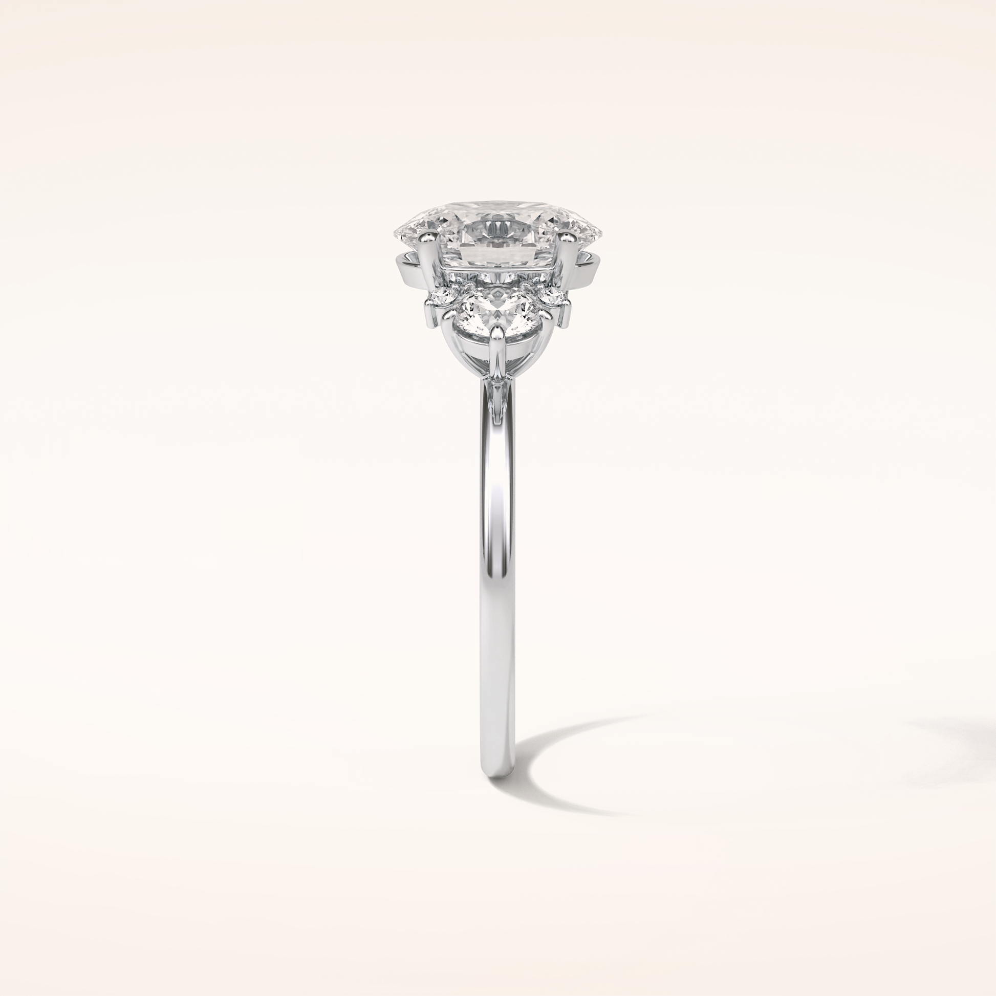 1.91 CT Oval Shaped Cluster Moissanite Engagement Ring